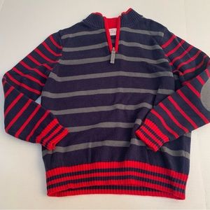 Hanna Andersson Red and Gray Striped Kids Sweater
